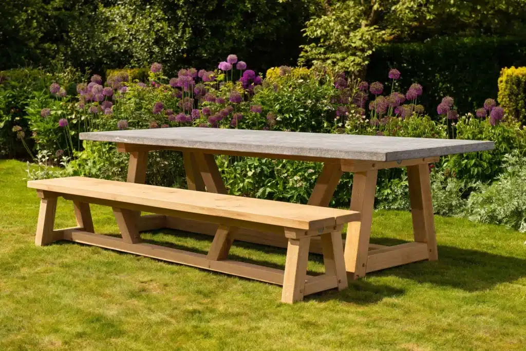 oak table and bench