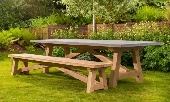 Lucius outdoor dining table with seating
