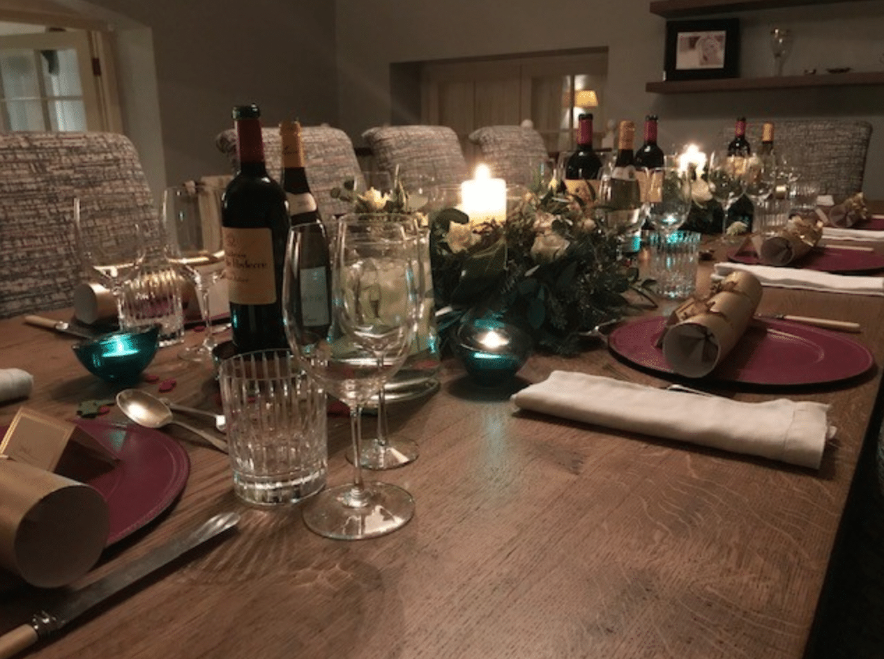 A laid wooden table